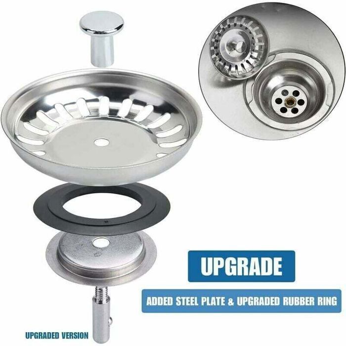 Desagüe de acero inoxidable (Diámetro: 83 mm - Altura: 16 mm) para fregaderos Armonia, Galassia y Franke.