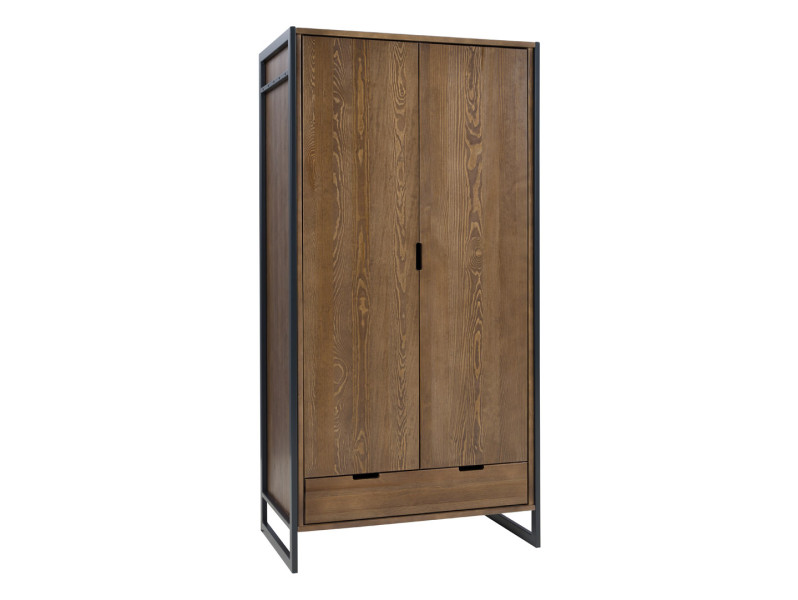 Szafa drewniana z drążkiem LOFT WOOD, kolor brązowy