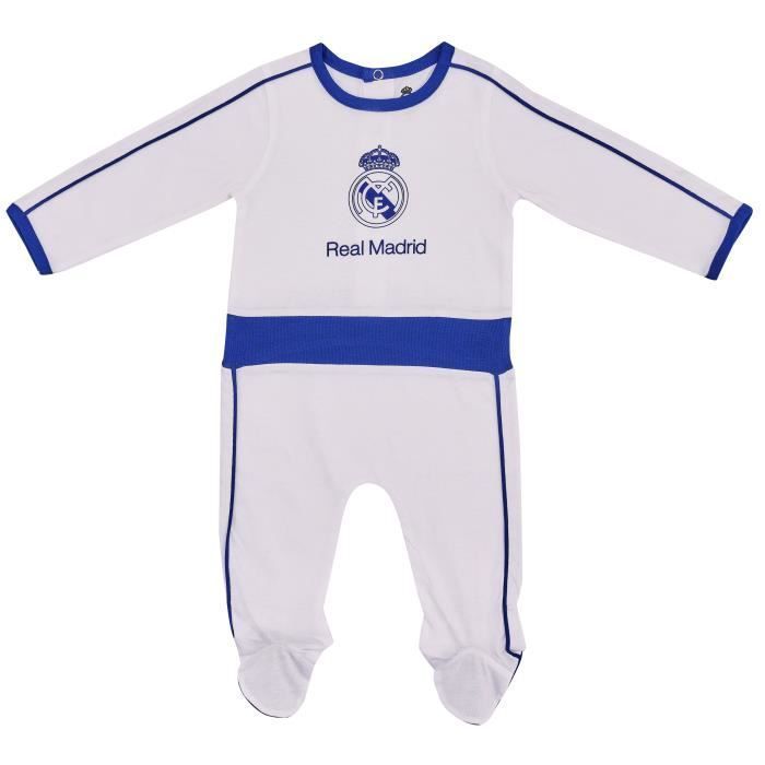 Macacão infantil - REALMADRID - Coleção Oficial - Algodão - Branco - Menino
