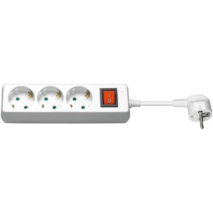 Electrical outlet - MICRO CONNECT - 3-way - White - ON/OFF switch - Child protection