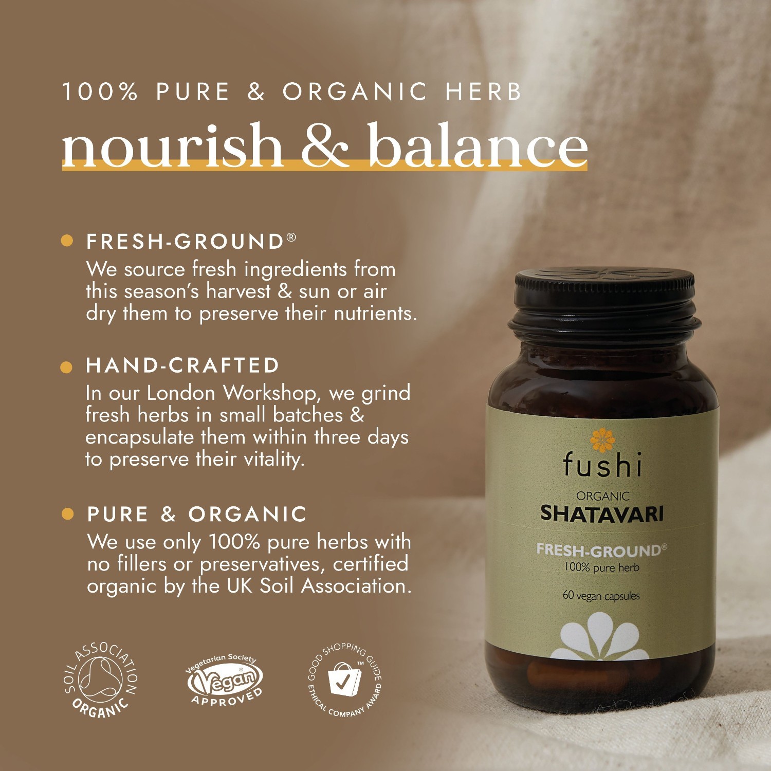 Fushi Wellbeing organski Shatavari dodatak prehrani – 1 komad