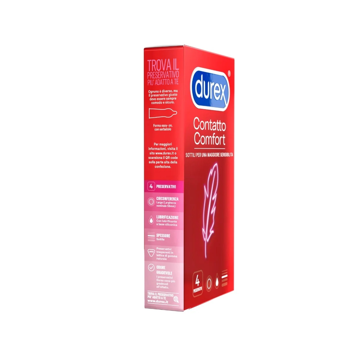 DUREX Durex Contact Comfort Thin Kondome, 4 Stück, hochgleitfähig