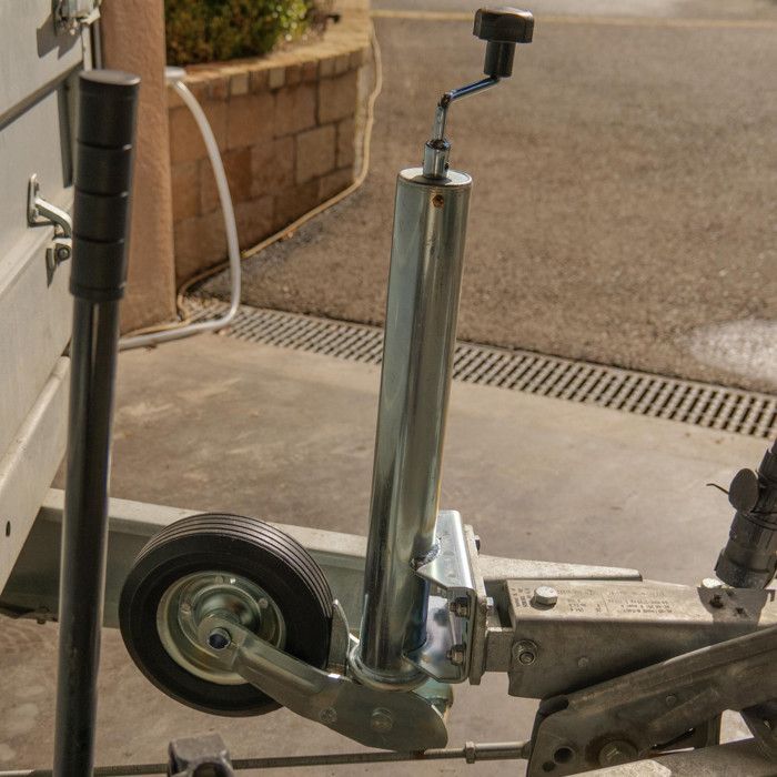 Jockey Wheel - 500kg - 60mm Steel Tube - Retractable - Multi-hole welded mounting bracket - Universal for all types of trailers
