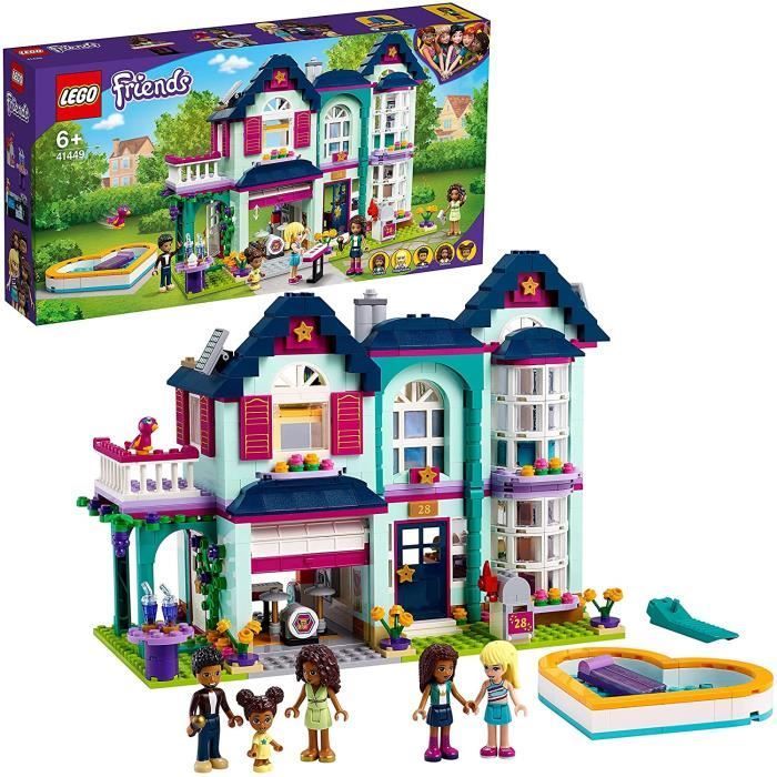LEGO Friends Dollhouse - Andrea's Family Home - 2 Floors - Garage Door - Swimming Pool