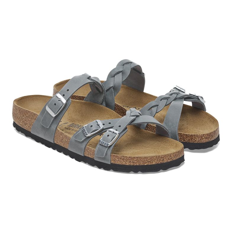 Franca Braided Pelle oliata - Basalt Gray Basalt Gray