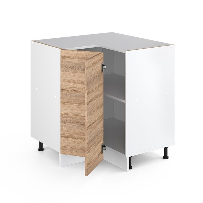 Mueble esquinero Vicco R-Line de 75,6 cm sin madera tratada a presión, color blanco Sonoma 29732