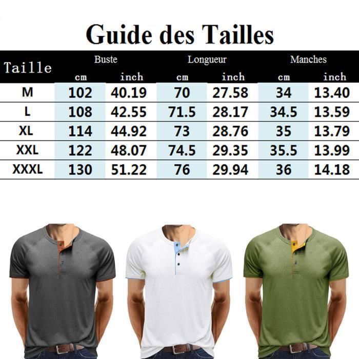 Camiseta Henley para hombre - FONDUPIN - Corte regular - Manga corta - Gris