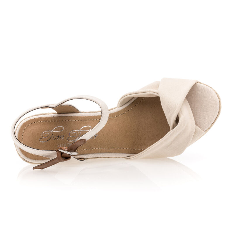Beige espadrilles voor dames met touwzolen