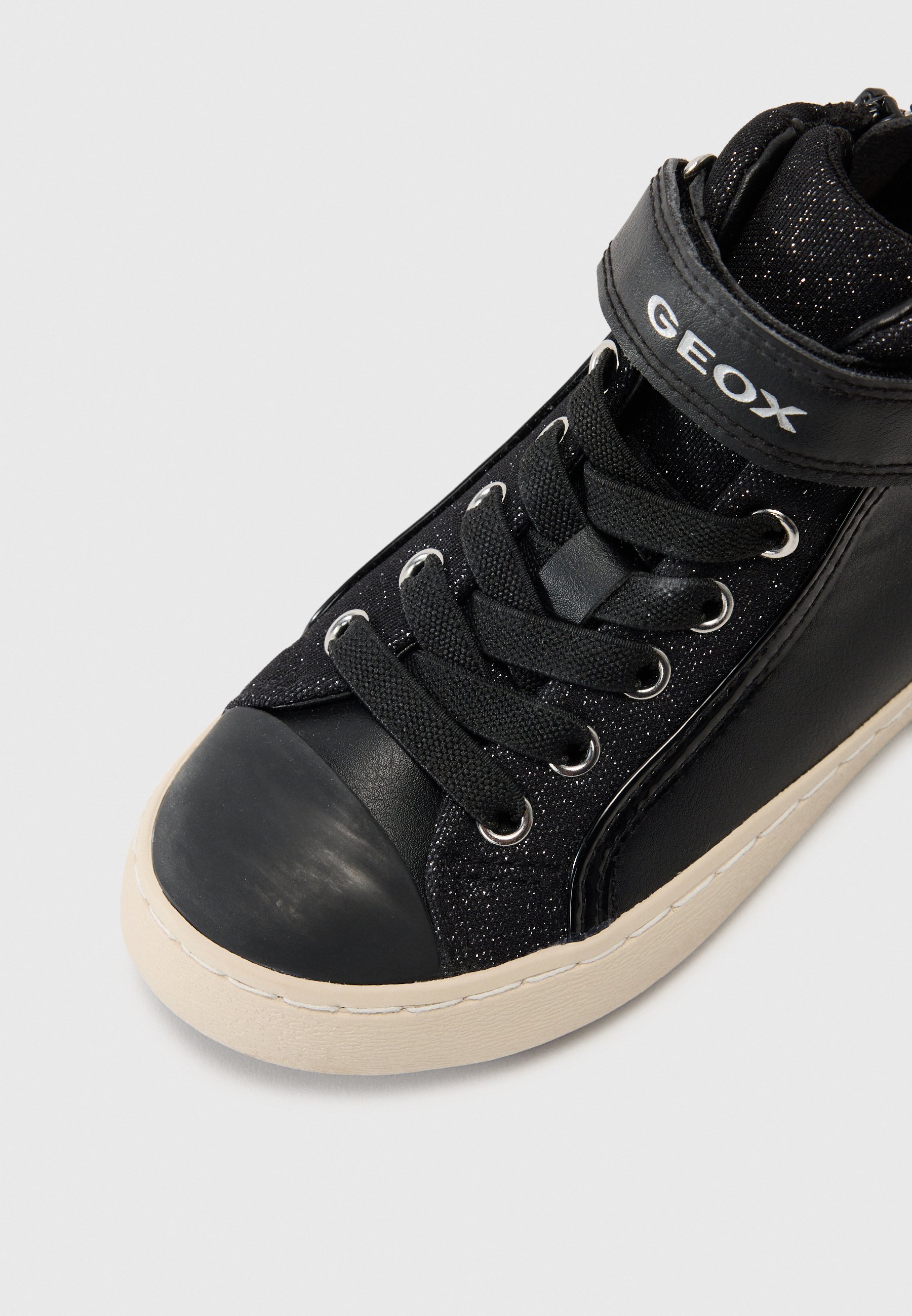 Geox KALISPERA - Hoge sneakers - zwart/donkerzilverkleurig