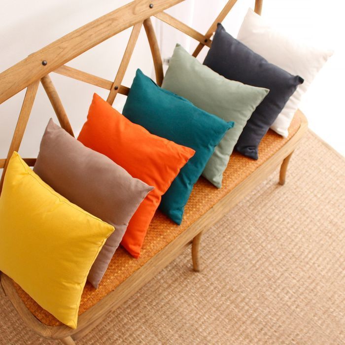 LOLA 40 x 40 cm afneembare kussenhoes, 100% katoen, kleigroen
