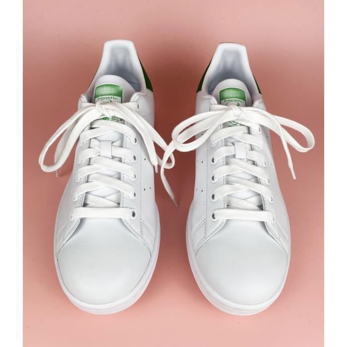 White flat shoelaces, 120 cm, 8 mm wide, white shoelaces for sneakers and shoes