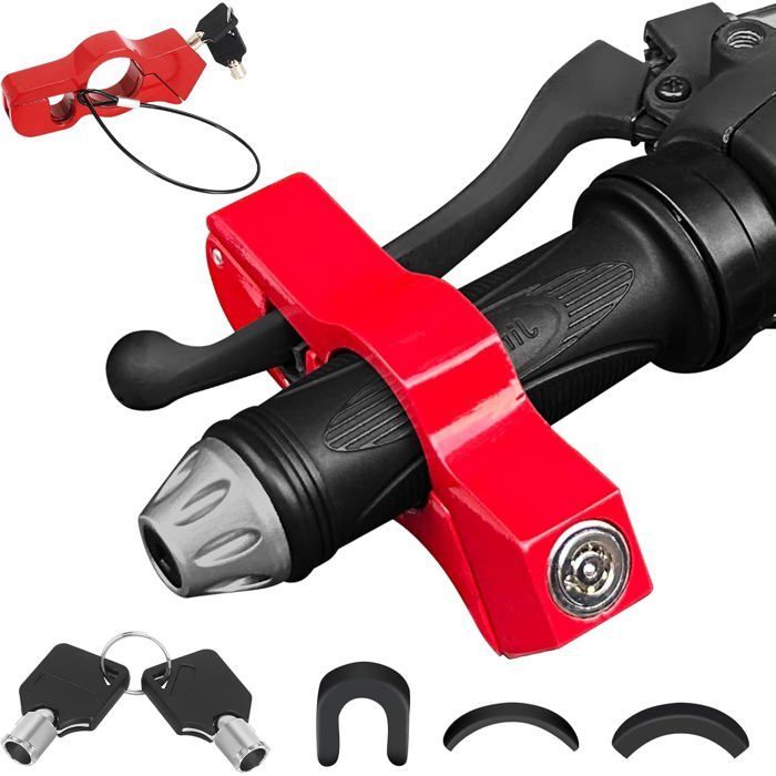 Candado universal para motocicletas: candado ajustable para el disco de freno + candado para el manillar, para scooters, ciclomotores, bicicletas y quads.