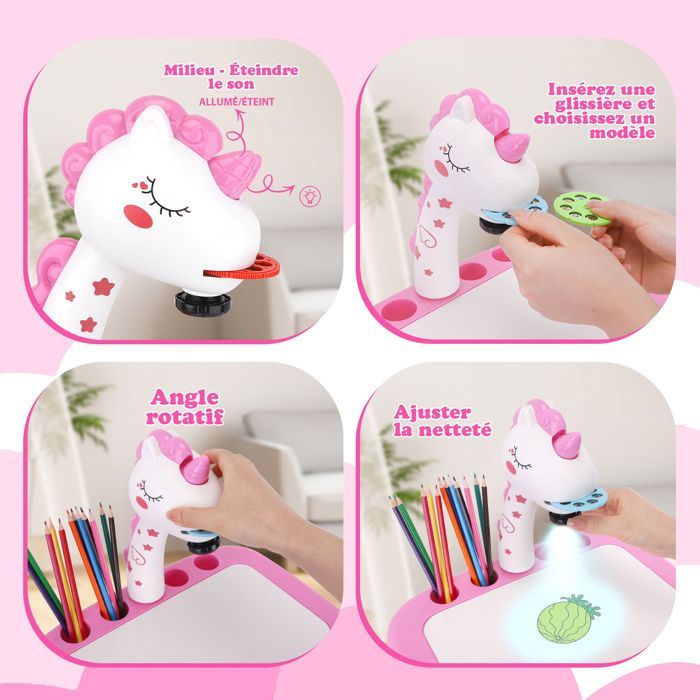 Tekenprojector voor kinderen met 72 patronen, speelgoed voor meisjes van 3-6 jaar.