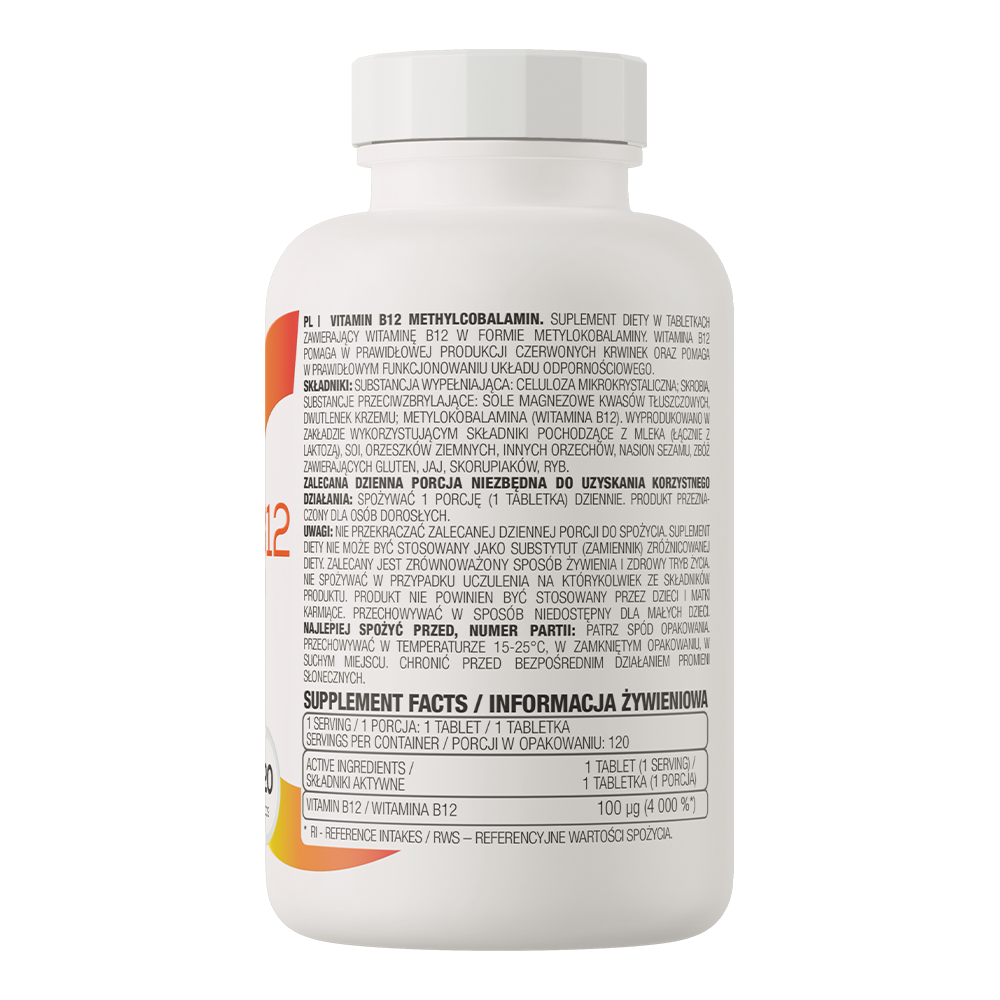 OstroVit B12-vitamiini Metyylikobalamiini 100 µg