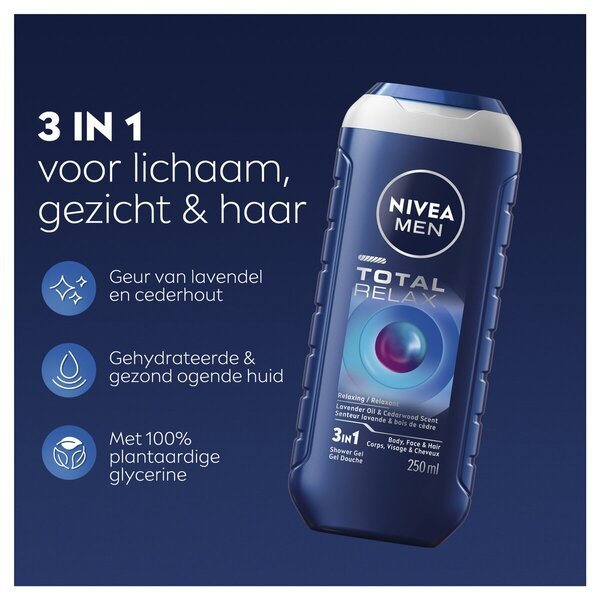 NIVEA Men Total Relax 3-у-1 гел за туширање<br>250ml