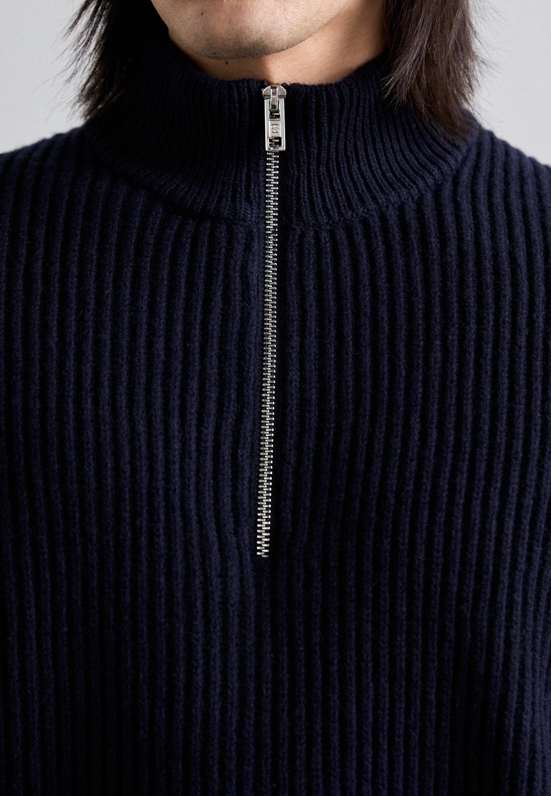 Filippa K HALF ZIP - Trui - marineblauw