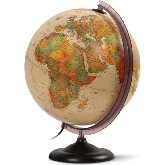 Globe terrestre lumineux 30 cm 'First' Antique - WONDAY - FOP550563 - Pile - Mixte - Intérieur