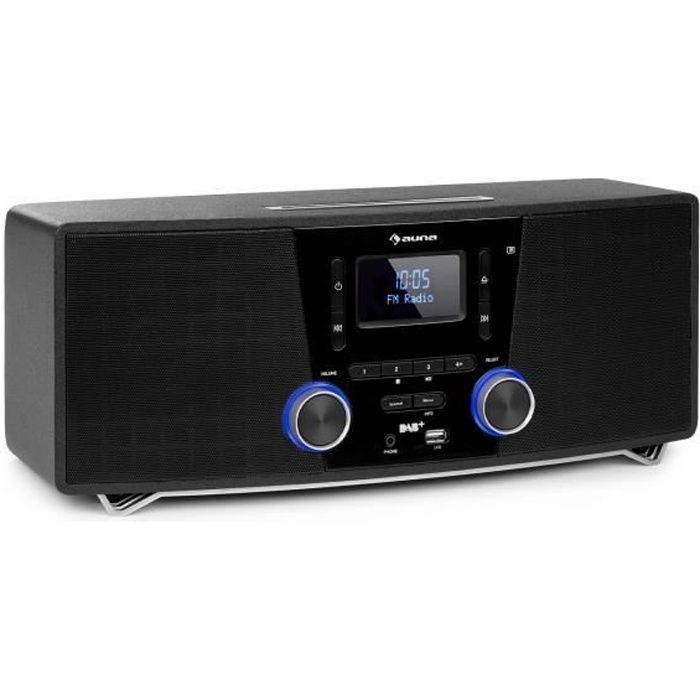 Sistema HiFi - AUNA - Stockton - DAB+ FM - Lettore CD - Bluetooth - Nero