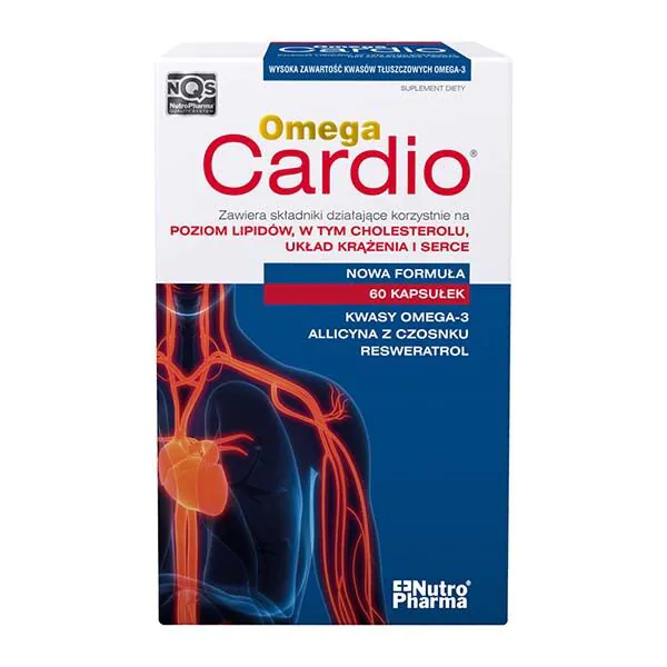 Omega Cardio + Czosnek, Kwasy omega-3, allicyna z czosnku, resweratrol, Kapsułki