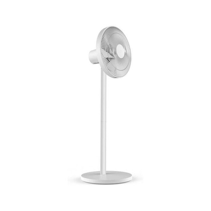 Ventilatore a piantana Xiaomi PYV4007GL da 45 W in metallo bianco con 3 velocità.