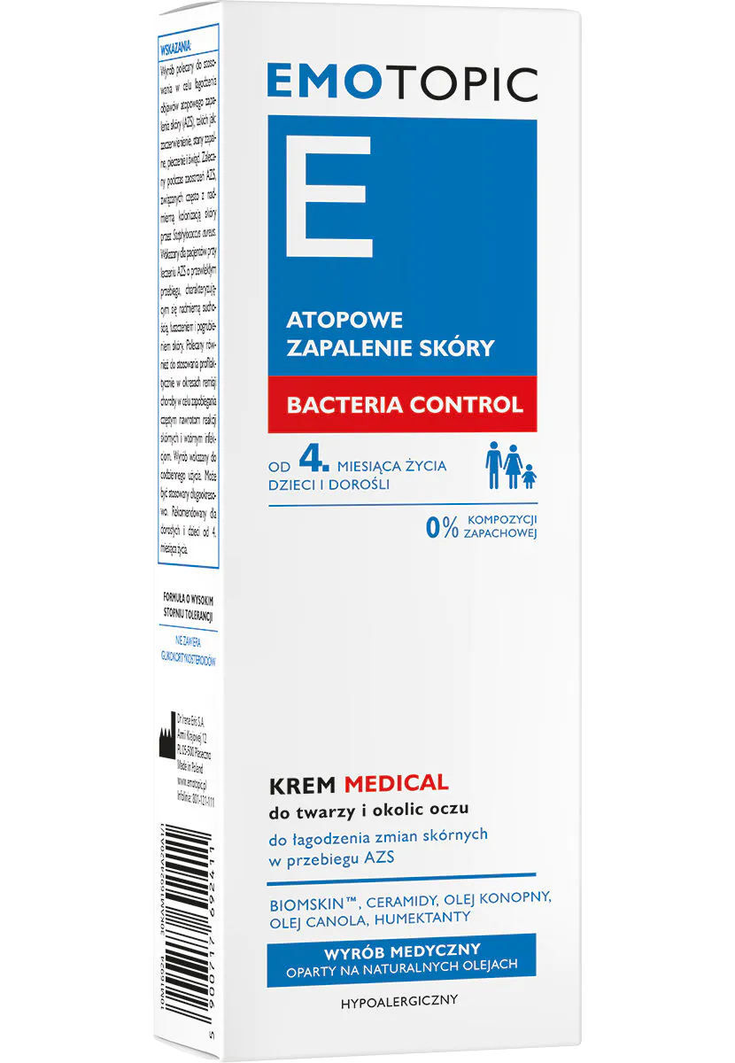 Emotopic Bacteria Control Medical Krem do twarzy i okolic oczu