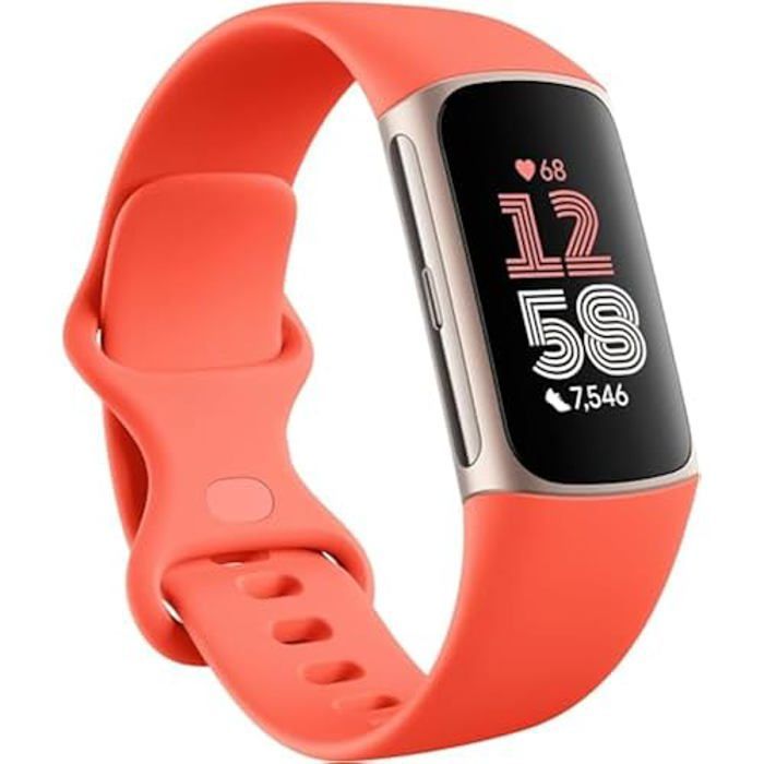 Tracker d'activité - Fitbit - Charge 6 - Étanche jusqu'à 50 m - Autonomie de 7 jours - Abonnement Premium 6 mois