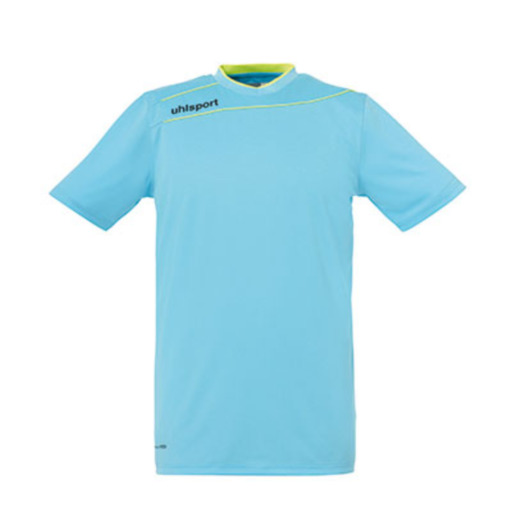  Maillot de gardien de but Stream 3.0 Mc Bleu Glace/Jaune Fluorescent Uhlsport