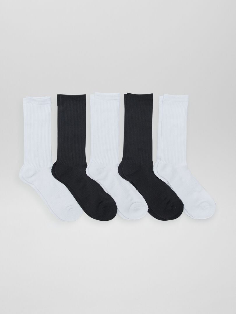 Set van 5 paar sportsokken - WIT