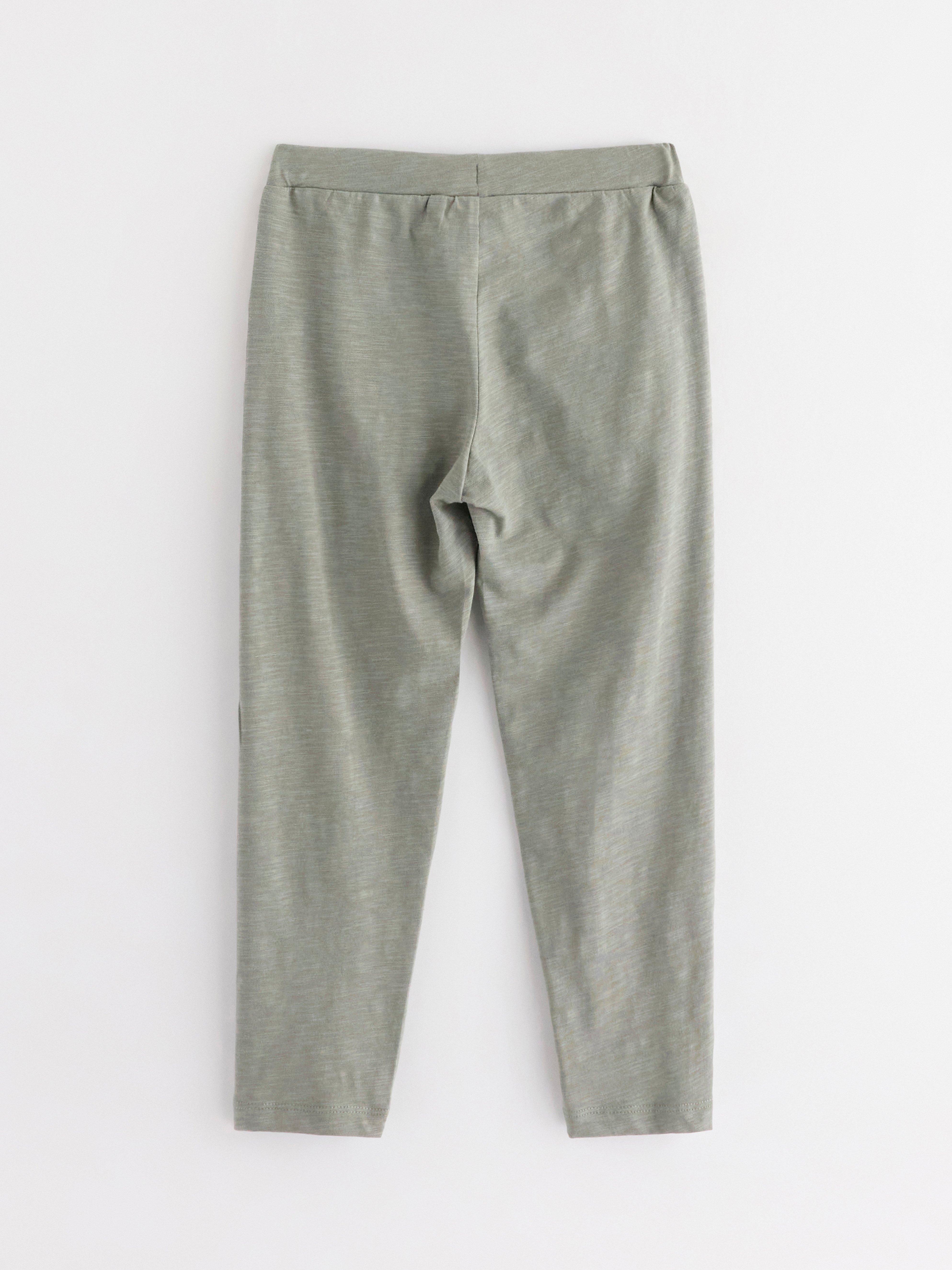 Tepláky z džerseje slub v barvě Dusty green