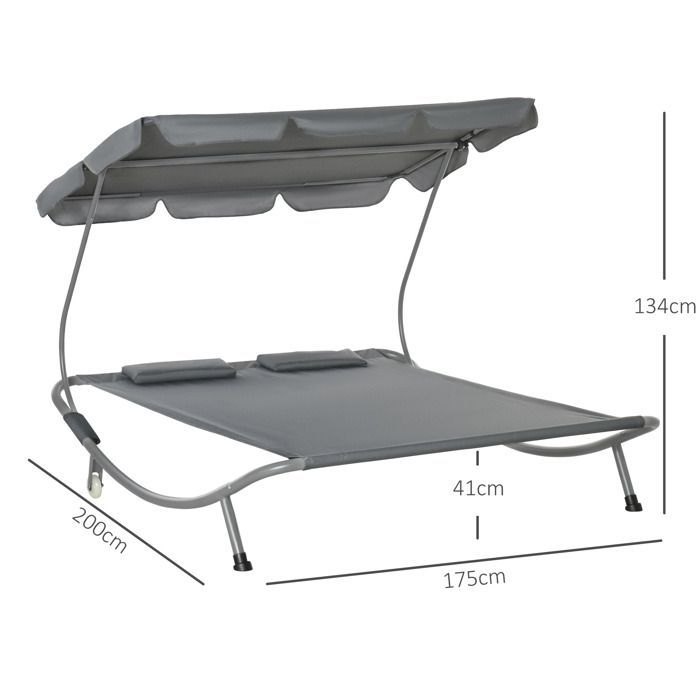 Outsunny - Parterre de jardín - Metal - 200x175x134cm - Gris