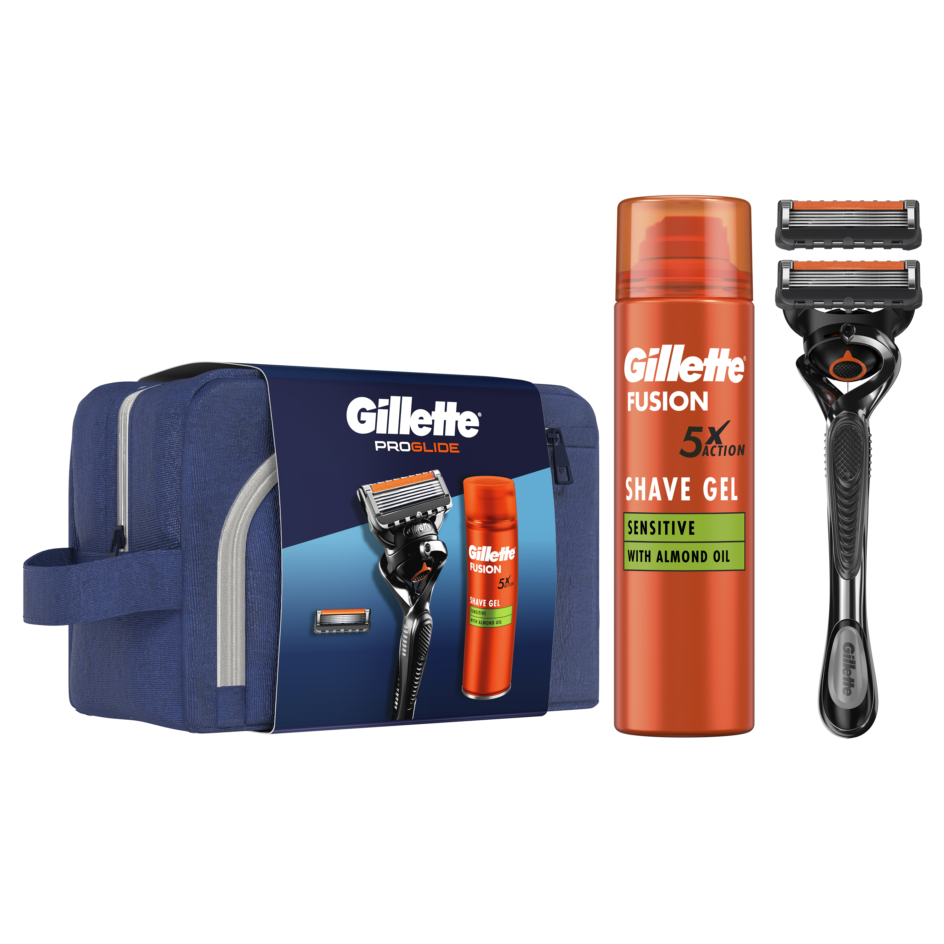 „ProGlide Pack Razor 1 Refill Gel Fusion Ultra Sensitive“ kosmetinė skutimosi reikmenims Skutimosi dėklai ir rinkiniai