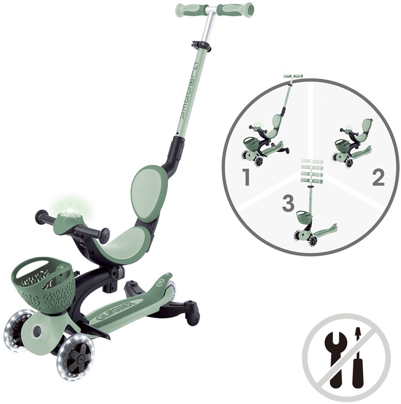 Monopattino convertibile GLOBBER GO UP BABY LIGHT 360° - Salvia