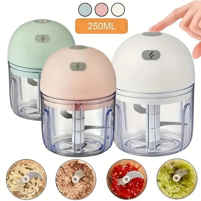 Hachoir et mixeur électrique pour bébé - 8,45 oz - Broyeur à viande portable - Hachoir à ail - Moteur 1200 RPM