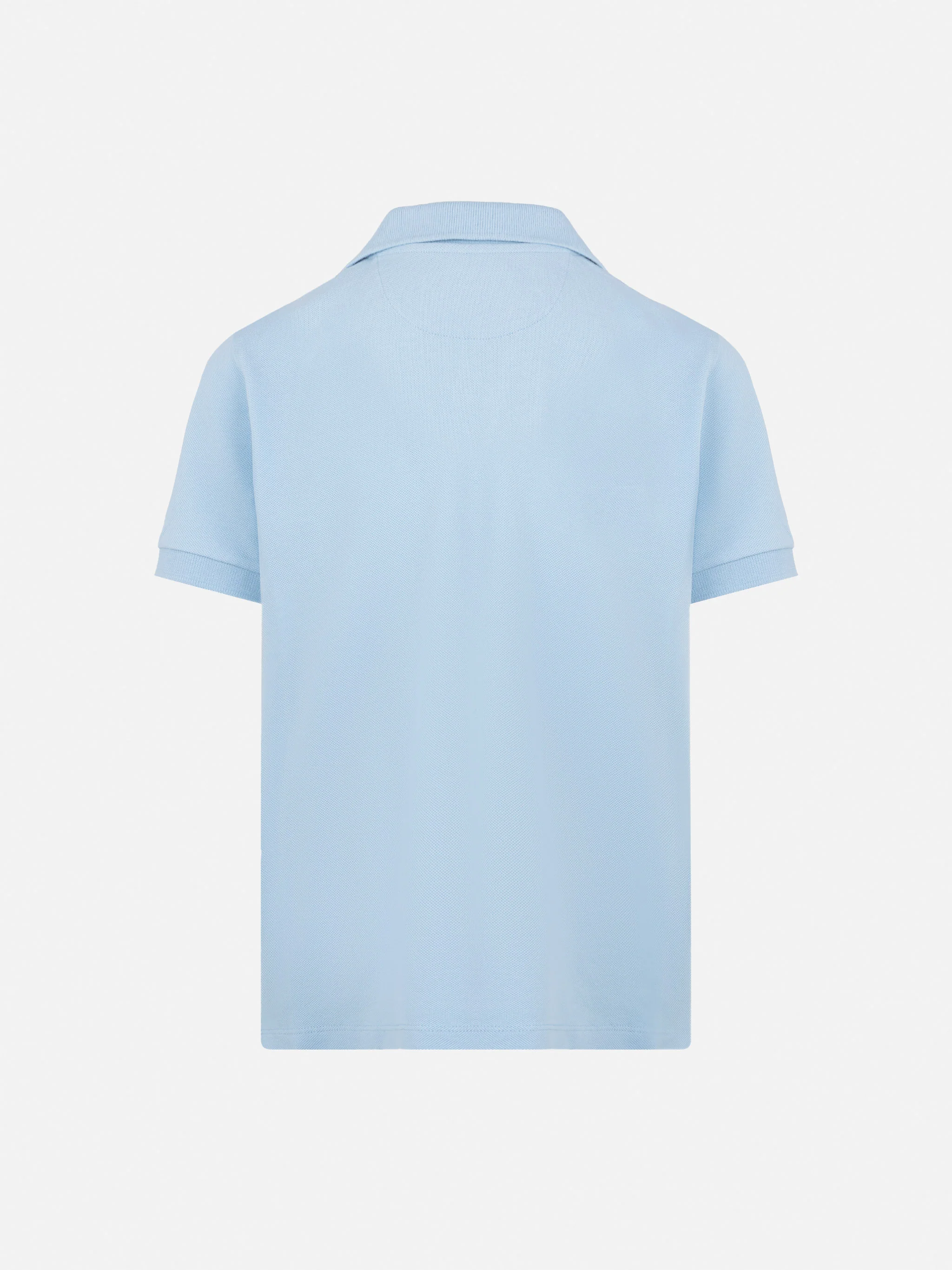 Polo Charles Jr in piqué di cotone azzurro chiaro