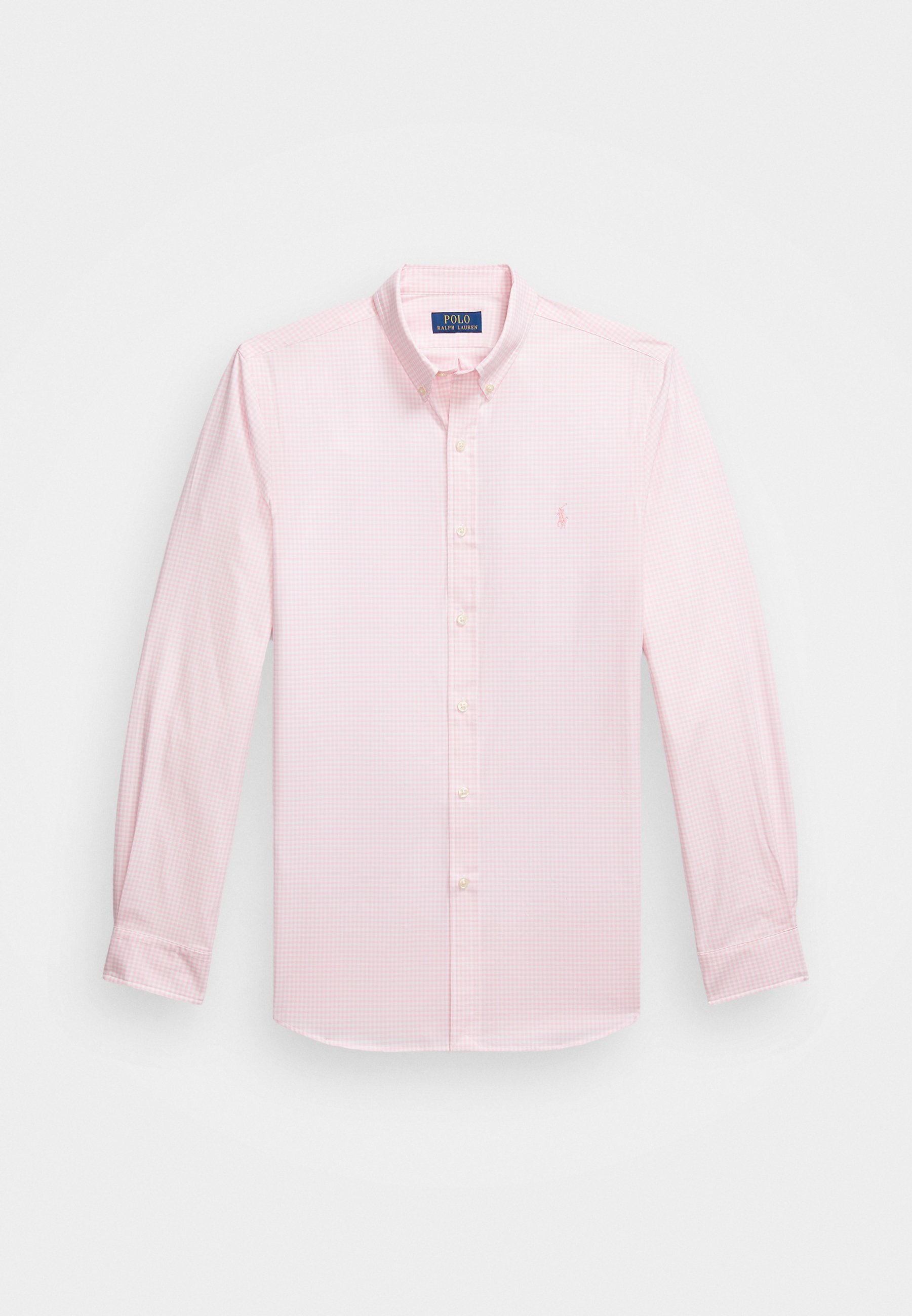Chemise Polo Ralph Lauren coupe slim vichy stretch popeline - Rose caramel/blanc