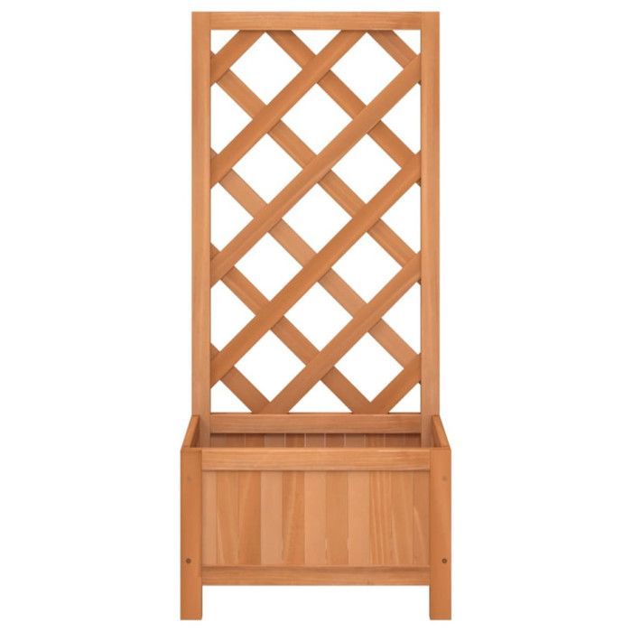 vidaXL Jardinière avec Treillis, Lit Surélevé, Bac à Fleurs, Pot de Plantes, Boîte à Fleurs Jardin Patio Terrasse, Marron 365473