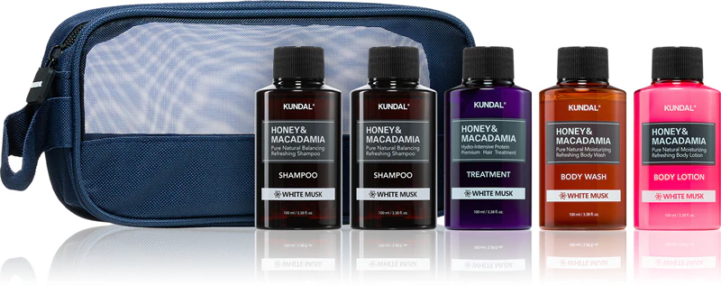Cestovná sada KUNDAL Honey & Macadamia White Musk na telo a vlasy