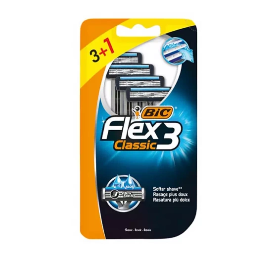 BIC Flex3 Classic jednorazowe maszynki do golenia dla mężczyzn 4 sztuki