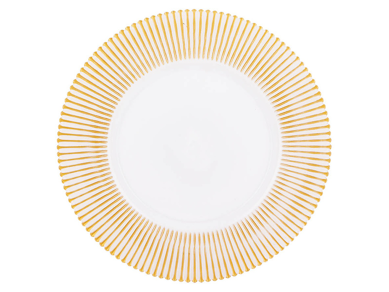 Podkładka pod talerz promienie 33 cm biało-złota