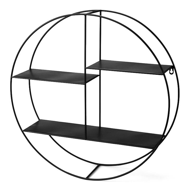Metallhylla ø 60x15 cm svart