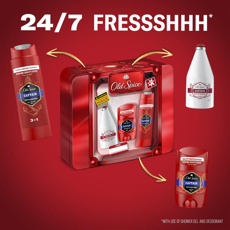 Conjunto de presente Old Spice Captain em lata para homens