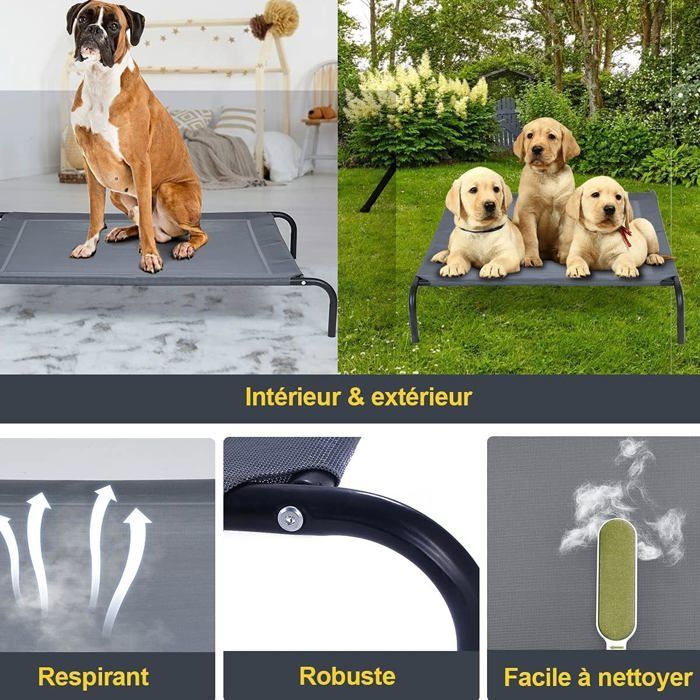 Lit sur Pieds pour Chien Chat - COSTWAY - Taille L - Capacité 45KG - Tissu Textilène