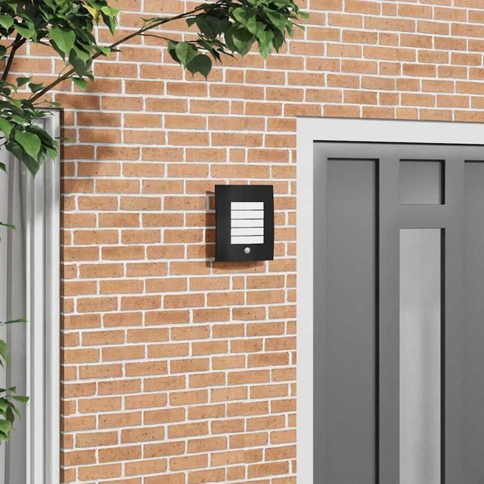 Applique murale extérieure moderne - vidaXL - Noir - 23.5x9x26 cm - Acier inoxydable et plastique