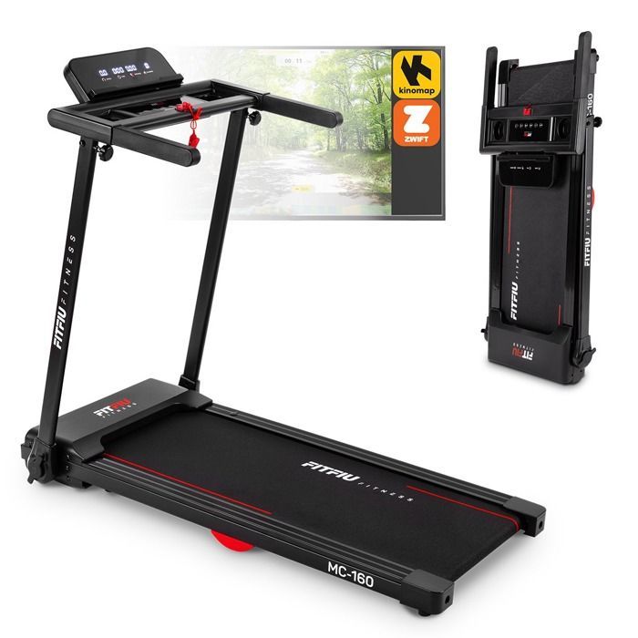 Esteira dobrável - FITFIU Fitness MC-160C - Motor de 2.0HP - Velocidade máxima de 14km/h - Superfície de 40x102cm - Ultracompacta - Compatível com aplicativo e Bluetooth