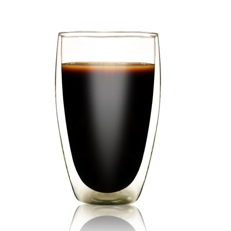 Bodum Pavina Bilayer Becher (2018) Doppelwandiges Glas, hitzebeständig, 450 ml, hohes Fassungsvermögen, eiförmig, ideal für Tee, Milch und Kaffee.