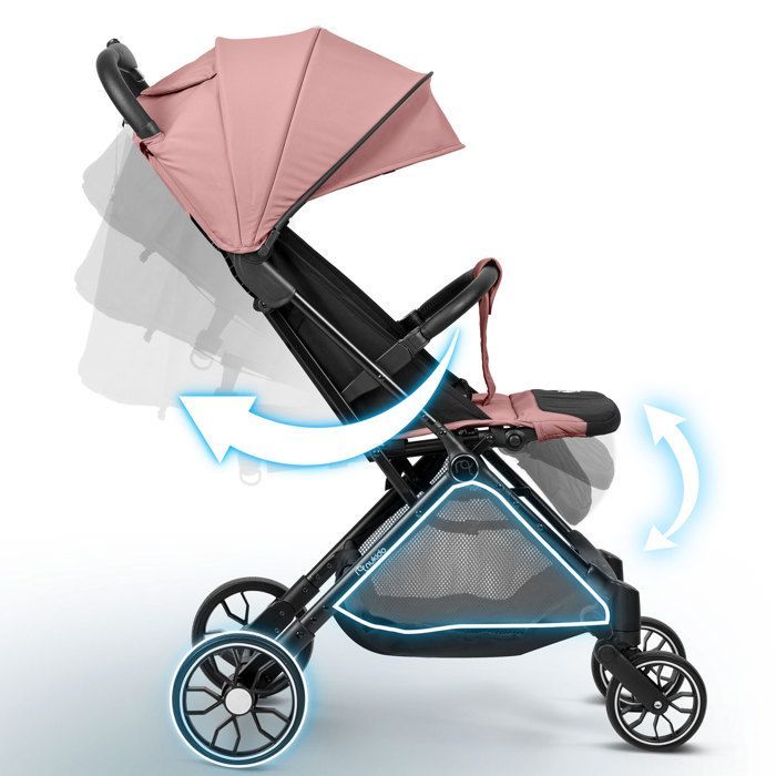 Nukido Paseo kinderwagen - Inklapbaar in 2 seconden - 360° draaibare wielen met schokdempers