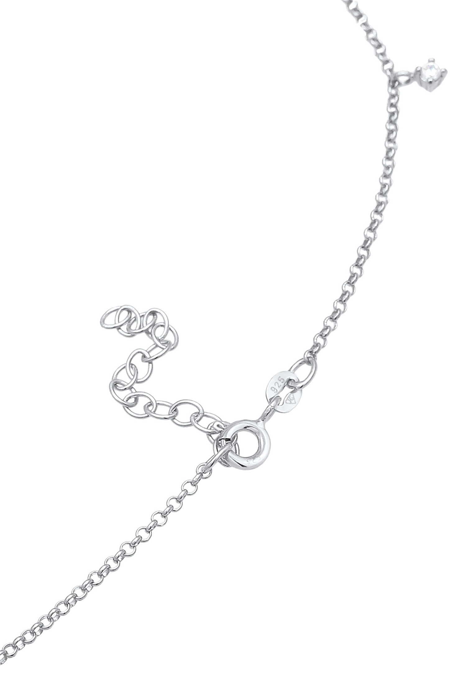 Elli Femmes Choker Solitaire étincelant avec Cristaux de zirconium en Argent Sterling 925