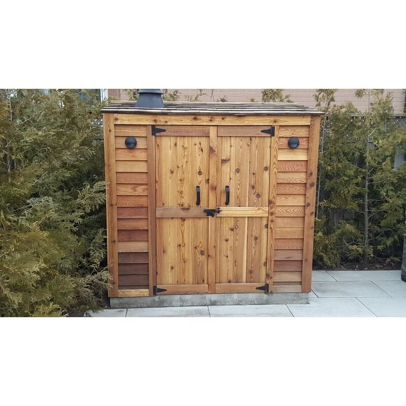Heute im Angebot: Große Gartenhütte aus Massivholz, 1,80 m breit x 0,90 m dick, ideal als Geräteschuppen für den Außenbereich.