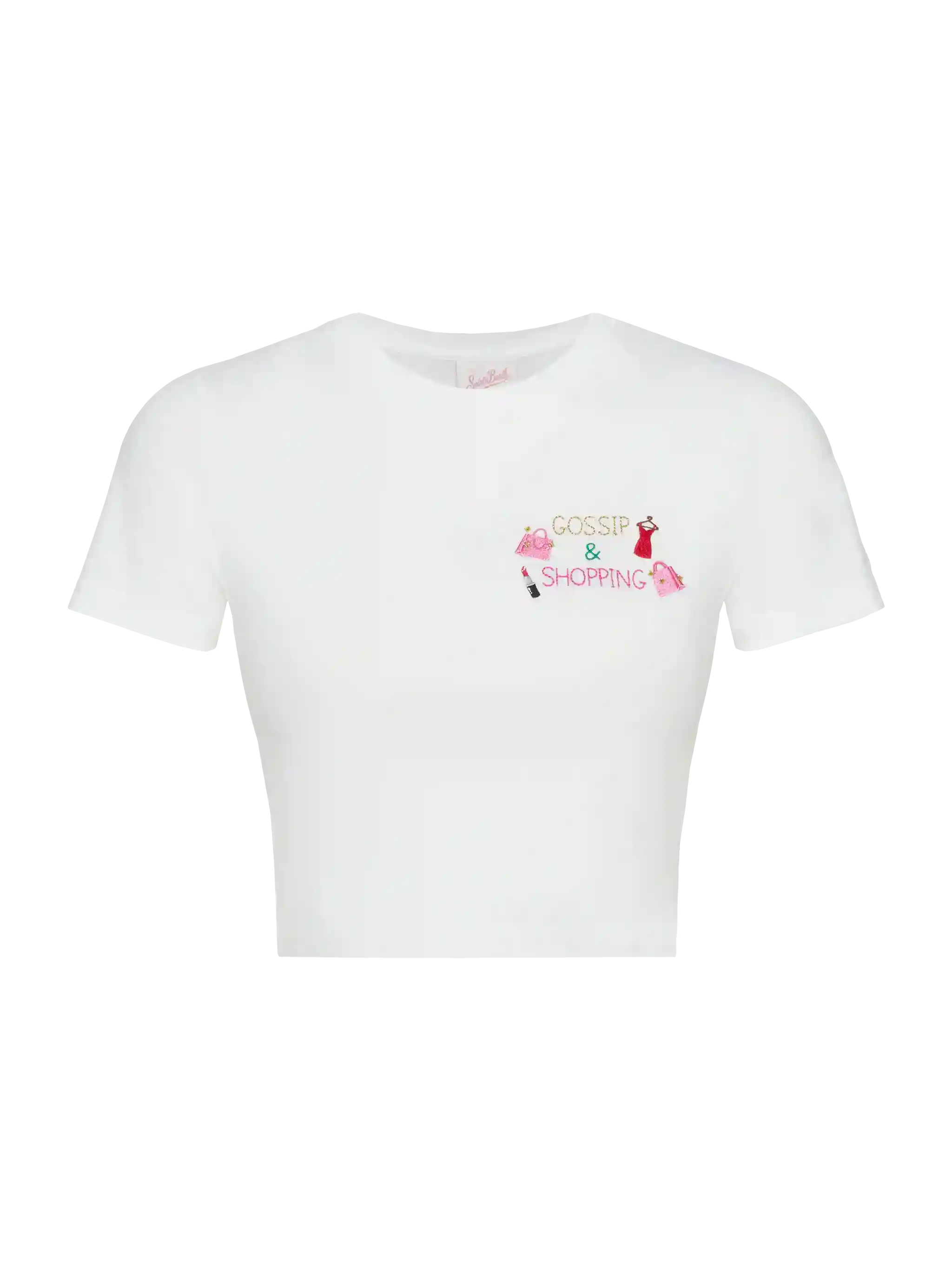Gossip & Shopping Nives geborduurd katoenen T-shirt
