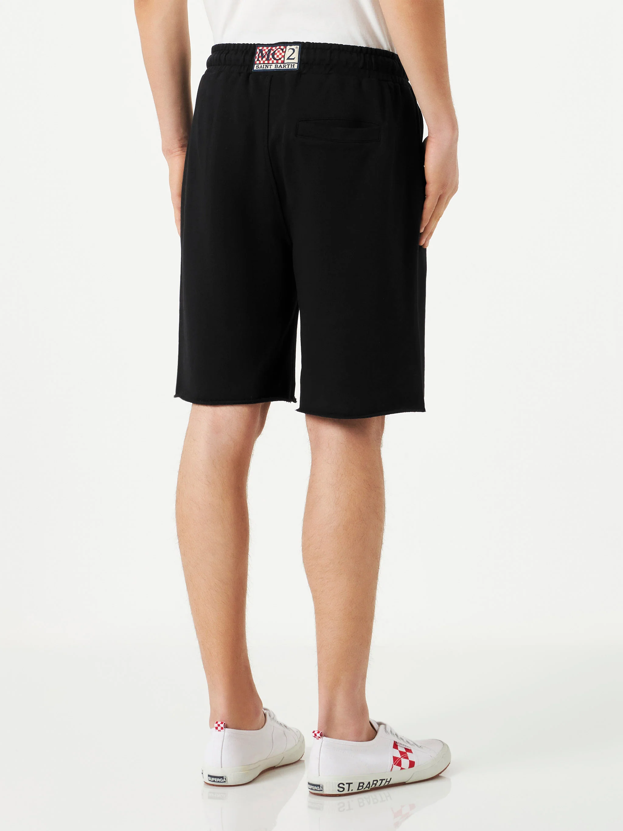 Zwarte katoenen Bermudashorts voor heren